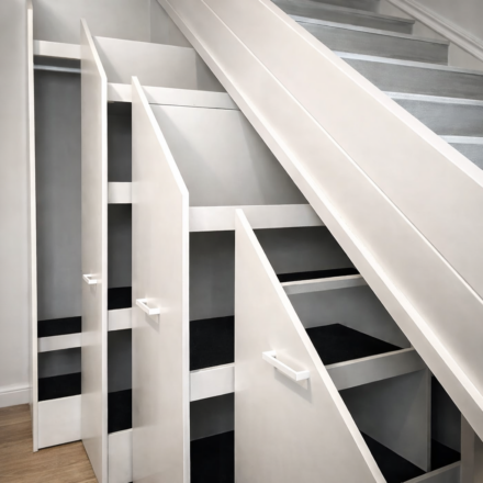 Upotetut kaapit portaissa Raahessa